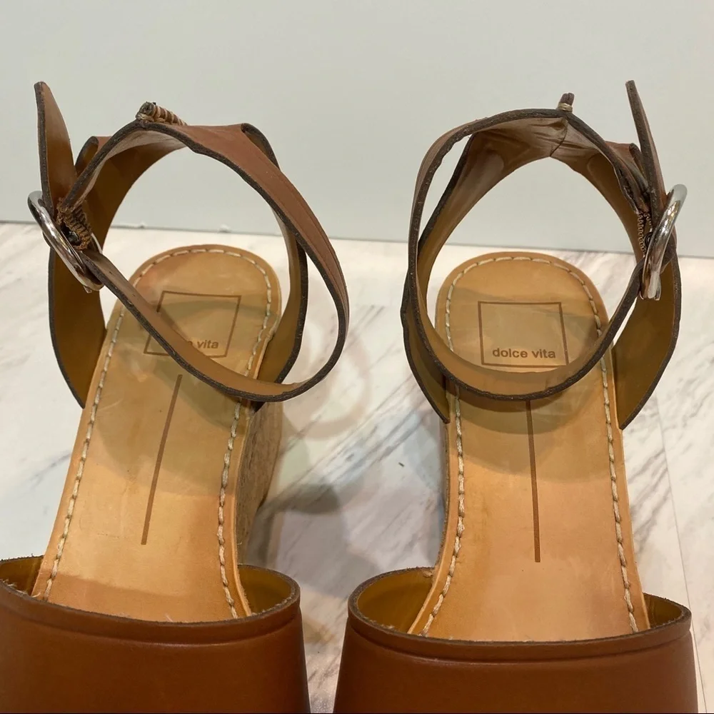Dolce Vita Cork Linda Brown Platform Sandals